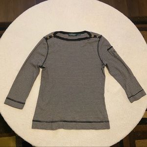 Ralph Lauren Striped Quarter Sleeve Top